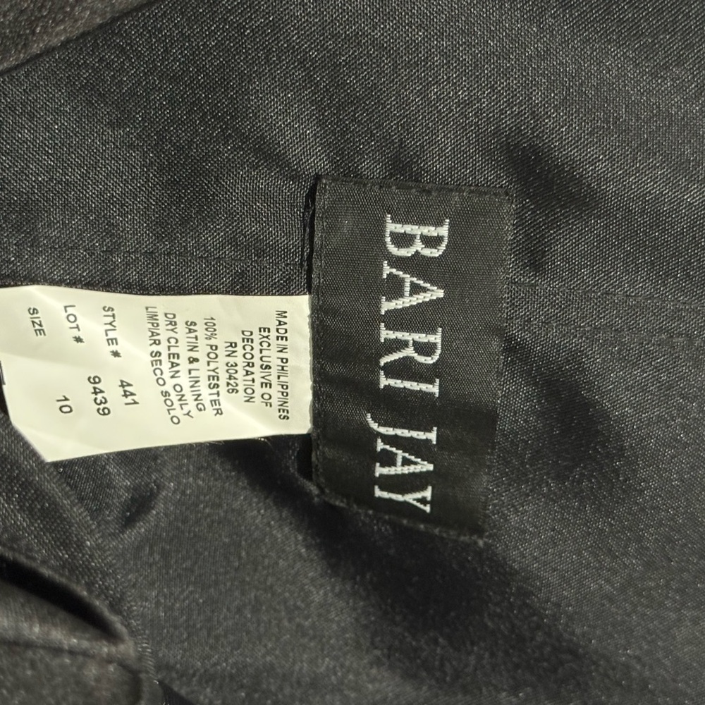 Bari Jay Black and White Strapless Gown - Picture 9 of 11